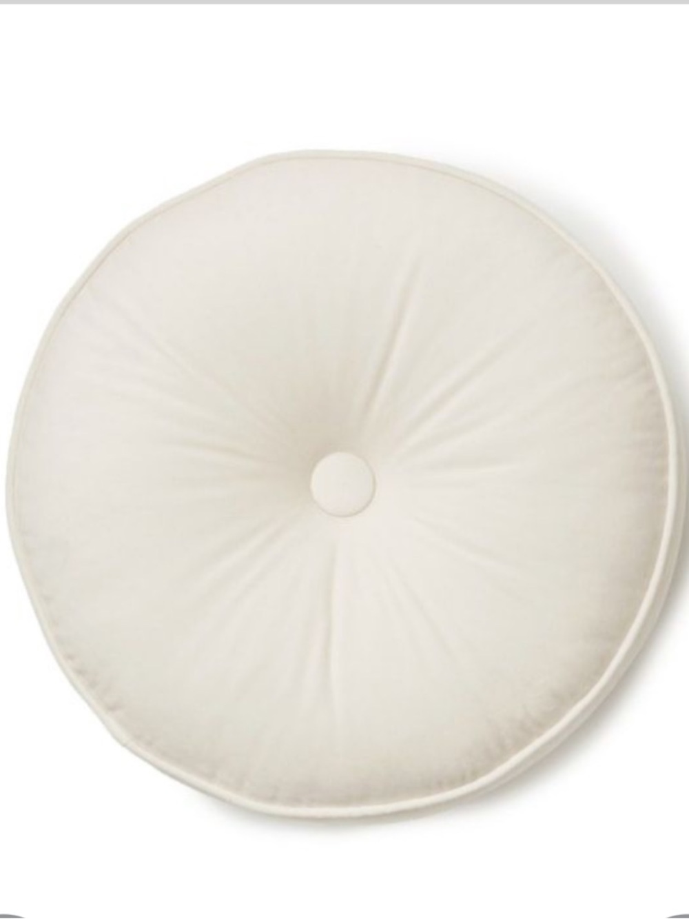 Round White Velvet Accent Pillow 16”